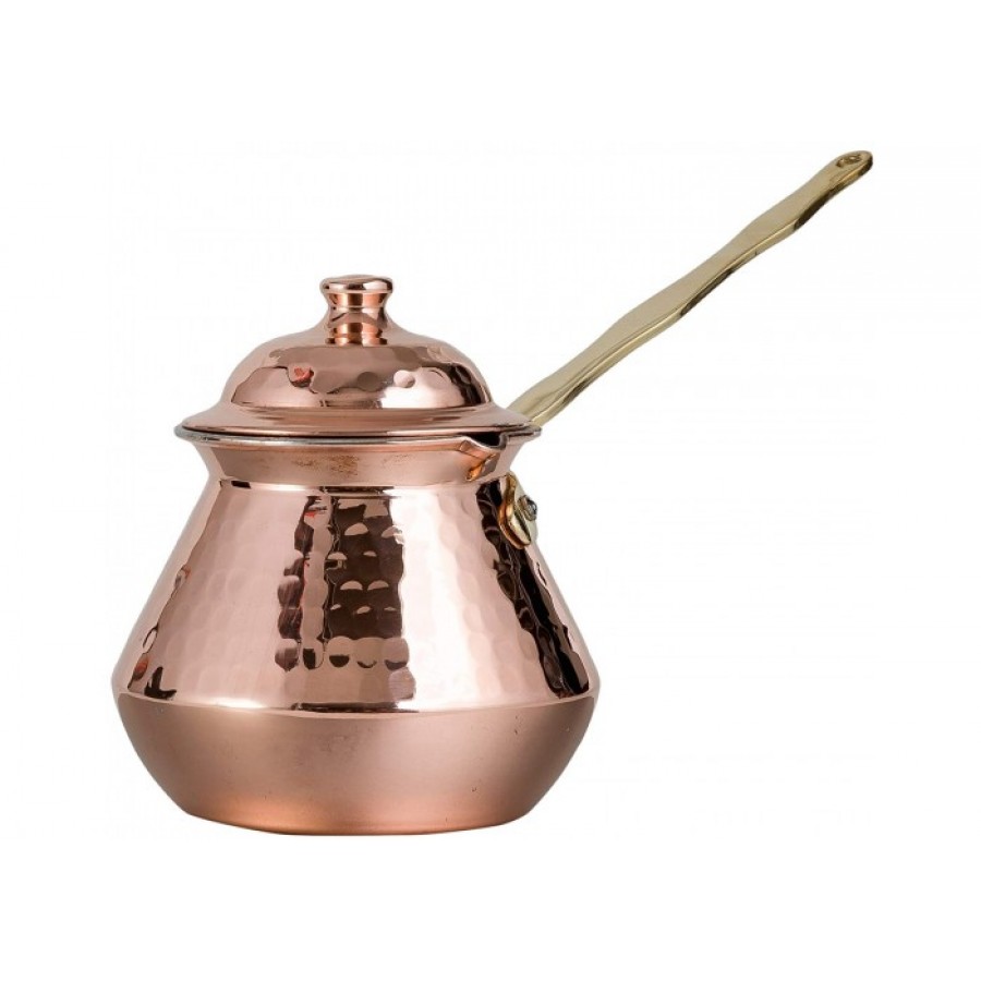 Solid Copper Hammered Copper Turkish Greek Arabic Coffee Pot with Lid